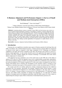 E-Business Alignment and Performance Impact: A Survey of Small Rosli Mohamad