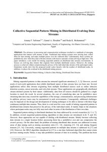 Collective Sequential Pattern Mining in Distributed Evolving Data Streams  Amany F. Soliman