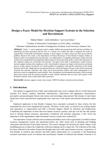 Design a Fuzzy Model for Decision Support Systems in the... and Recruitment Sabina Nobari