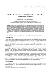 The New Result of Constant-Weight Code Research Based on Construction Algorithm