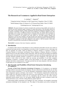 The Research on E-commerce Applied in Real Estate Enterprises Lv jianliang Jiangying