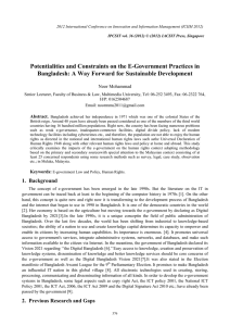 Potentialities and Constraints on the E-Government Practices in