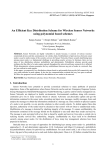 An Efficient Key Distribution Scheme for Wireless Sensor Networks Sanjay Kumar