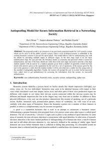 Antispoofing Model for Secure Information Retrieval in a Networking Society Ravi Hosur