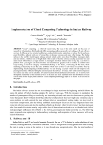 Implementation of Cloud Computing Technology in Indian Railway Gaurav Bhatia