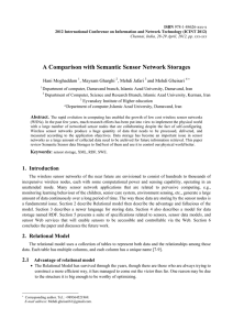 A Comparison with Semantic Sensor Network Storages Hani Moghaddam , Maysam Gharghi