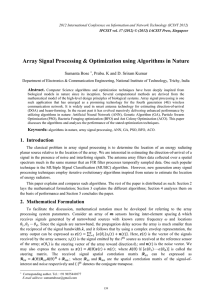 Array Signal Processing &amp; Optimization using Algorithms in Nature Sumanta Bose