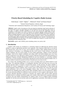 Priority-Based Scheduling for Cognitive Radio Systems Rolla Hassan , Fadel F. Digham
