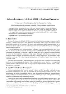 Software Development Life Cycle AGILE vs Traditional Approaches Yu Beng Leau Abstract.