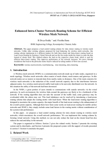 Enhanced Intra-Cluster Network Routing Scheme for Efficient Wireless Mesh Network