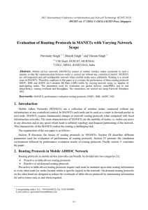 Evaluation of Routing Protocols in MANETs with Varying Network Scope Parvinder Singh