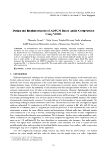Design and Implementation of ADPCM Based Audio Compression Using VHDL Dhanashri Gawali