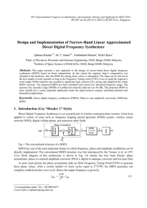 Design and Implementation of Narrow-Band Linear Approximated Direct Digital Frequency Synthesizer