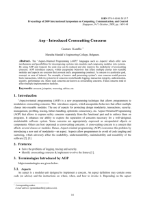 Aop - Introduced Crosscutting Concerns Goutam  Kamble  Abstract.
