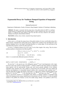 Exponential Decay for Nonlinear Damped Equation of Suspended String  Jaipong Kasemsuwan