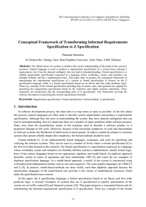 Conceptual Framework of Transforming Informal Requirements Specification to Z Specification Phanarut Srichetta