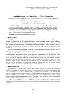 Availability and Load Balancing in Cloud Computing  Zenon Chaczko , Venkatesh Mahadevan