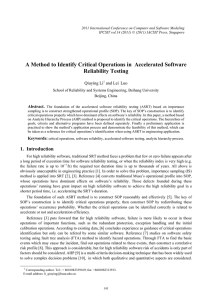 A Method to Identify Critical Operations in Reliability Testing Qiuying Li and Lei