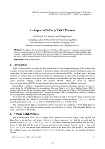 An improved N-Party PAKE Protocol Liu Xiumei Junjiang