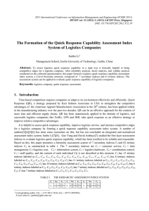 The Formation of the Quick Response Capability Assessment Index Junbo Li