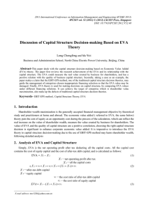 Discussion of Capital Structure Decision-making Based on EVA Theory Long Chengfeng