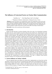 The Influence of Contextual Factors on Nuclear Risk Communication