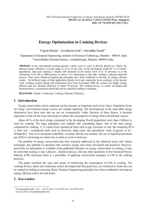 Energy Optimization in Cooking Devices Yogesh Shinde , Jyeshtharaj Joshi , Aniruddha Pandit