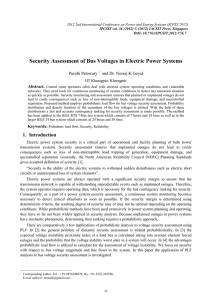 Security Assessment of Bus Voltages in Electric Power Systems Purobi Patowary Abstract.