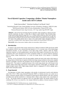 Novel Hybrid Capacitor Composing a Hollow Titania Nanosphere Nanda Gunawardhana