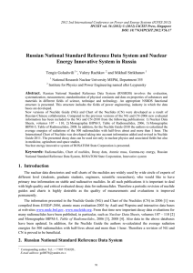 Russian National Standard Reference Data System and Nuclear Tengiz Golashvili