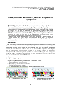 Security Toolbox for Authentication, Character Recognition and Language Coder  Abstract.
