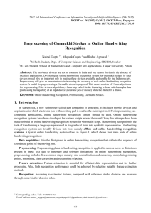 Preprocessing of Gurmukhi Strokes in Online Handwriting Recognition Nainsi Gupta , Mayank Gupta