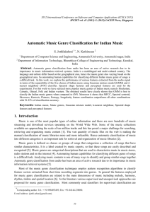 Automatic Music Genre Classification for Indian Music S. Jothilakshmi , N. Kathiresan