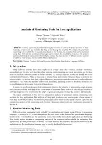 Analysis of Monitoring Tools for Java Applications Ramya Dharam
