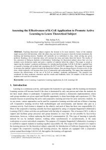 Assessing the Effectiveness of K-Cell Application to Promote Active