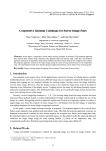 Cooperative Resizing Technique for Stereo Image Pairs Huei-Yung Lin , Chin-Chen Chang