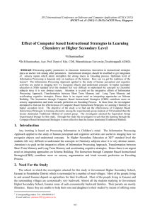 Effect of Computer based Instructional Strategies in Learning Saminathan -