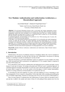 New Modular Authentication and Authorization Architecture, a Decentralized Approach Javad Sohafi Bonab