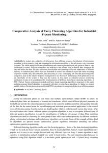 Comparative Analysis of Fuzzy Clustering Algorithm for Industrial Process Monitoring Kiran Jyoti
