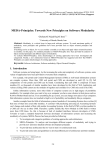 MEDA-Principles: Towards New Principles on Software Modularity GholamAli Nejad HajAli Irani  Abstract.