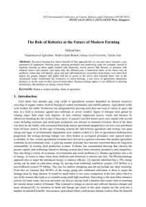 The Role of Robotics at the Future of Modern Farming Abstract.