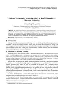 Study on Strategies for promoting Effect of Blended Training in