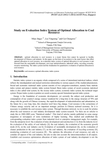 Study on Evaluation Index System of Optimal Allocation to Coal Resource