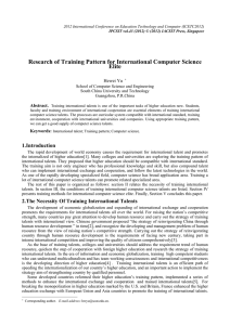 Research of Training Pattern for International Computer Science Elite  Hewei Yu
