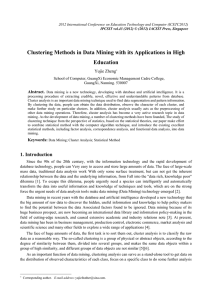 Clustering Methods in Data Mining with its Applications in High Education