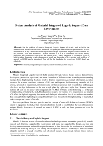 System Analysis of Materiel Integrated Logistic Support Data Environment  Jun Yang