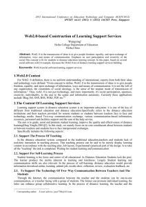 Web2.0-based Construction of Learning Support Services  Wangying Abstract.