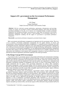 Impact of E- government on the Government Performance Management  LIU Chang