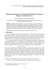 Mathematical Equations for Homomorphic Filtering in Frequency Domain: A Literature Survey