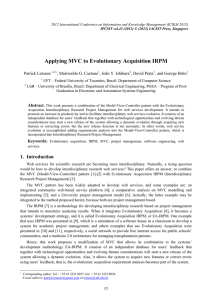 Applying MVC to Evolutionary Acquisition IRPM Patrick Letouze , Mariwaldo G. Caetano